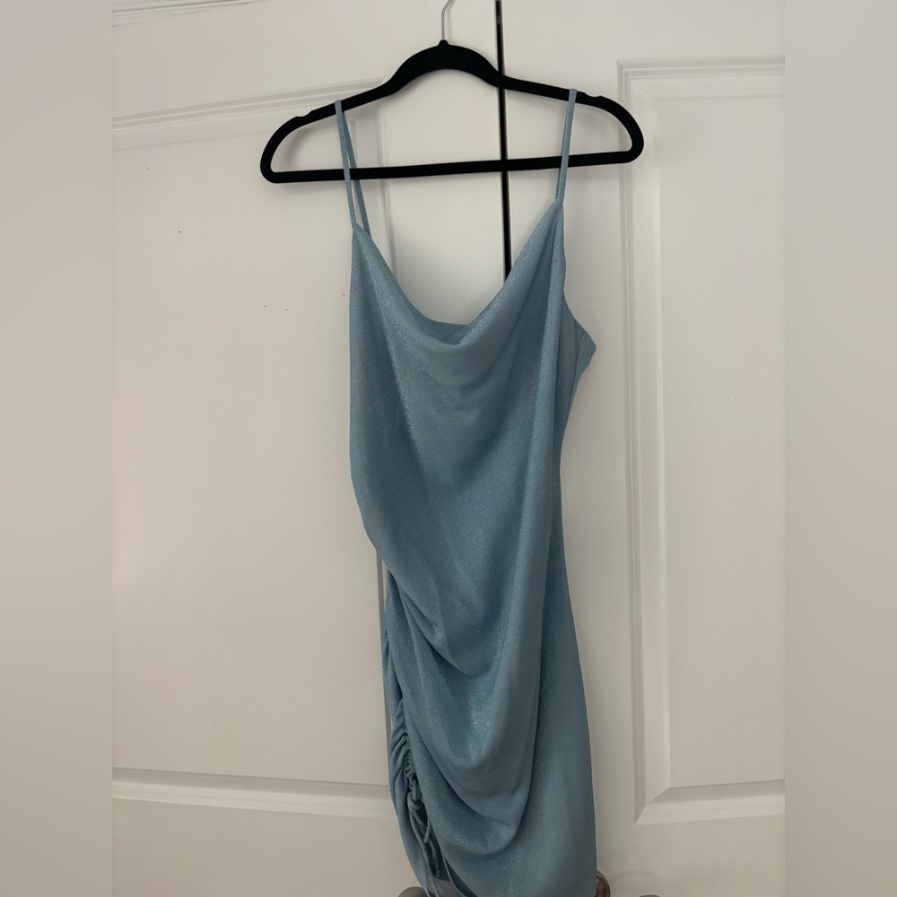 BCX Light Blue Draped Dress